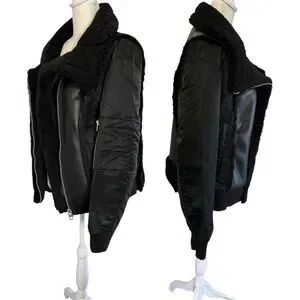 Jason Wu | Jackets & Coats | Nwt Jason Wu Black Bomber Faux Leather ...